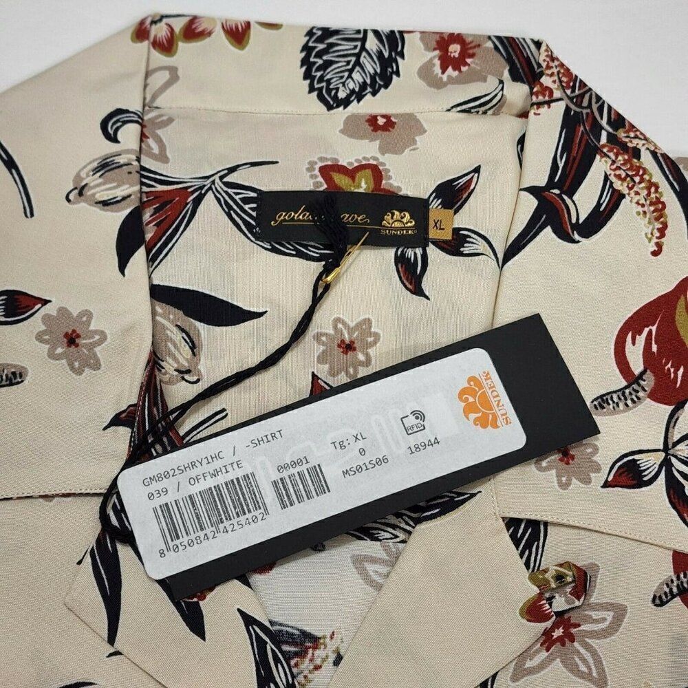 SUNDEK Men's Goldenwave Short Sleeve Shirt Casual Floral Hawaiian Print XL read - Picture 3 of 8